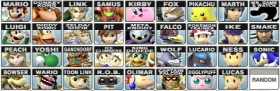 super smash bros brawl characters