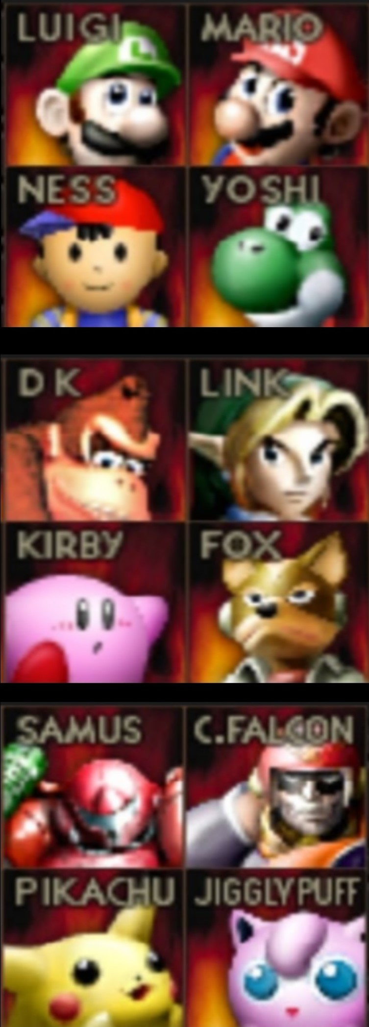 super smash bros characters