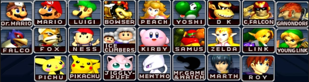 super smash bros melee characters